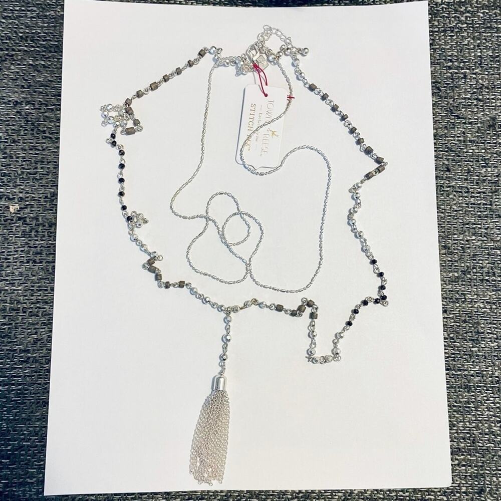 Towne & Reese double strand tassel necklace